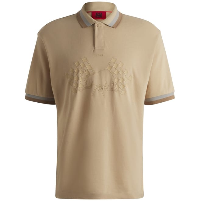 Flag Embroidered Polo Top