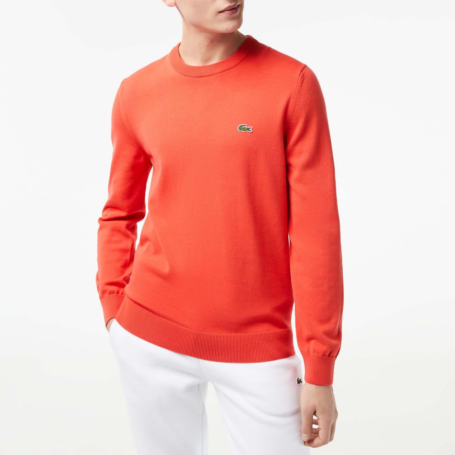 Orange Lacoste Monochrome Crewneck Sweatshirt Get The Label