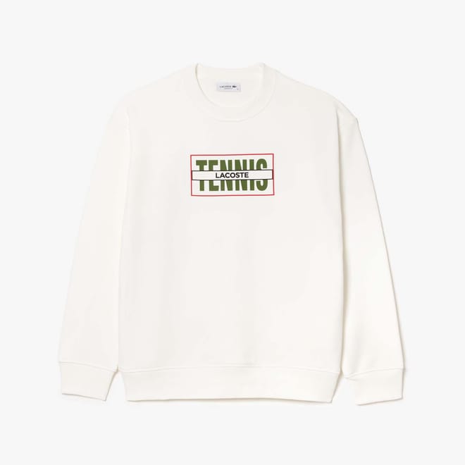 Oversized Tennis Print Fleece Jogger Sweatshirt