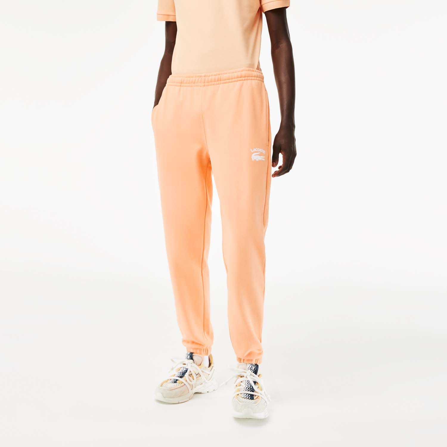 Orange Lacoste French Terry Cotton Tapered Fit Joggers Get The Label