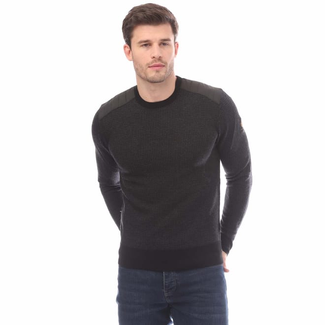 Houndstooth Merino Wool Kerrigan Crewneck Jumper