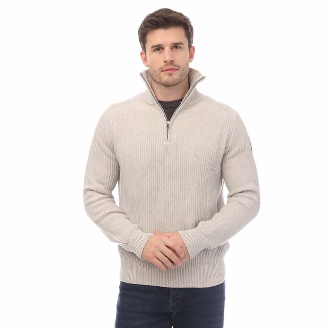 Cotton Wool Rib Stanley Quarter Zip Jumper