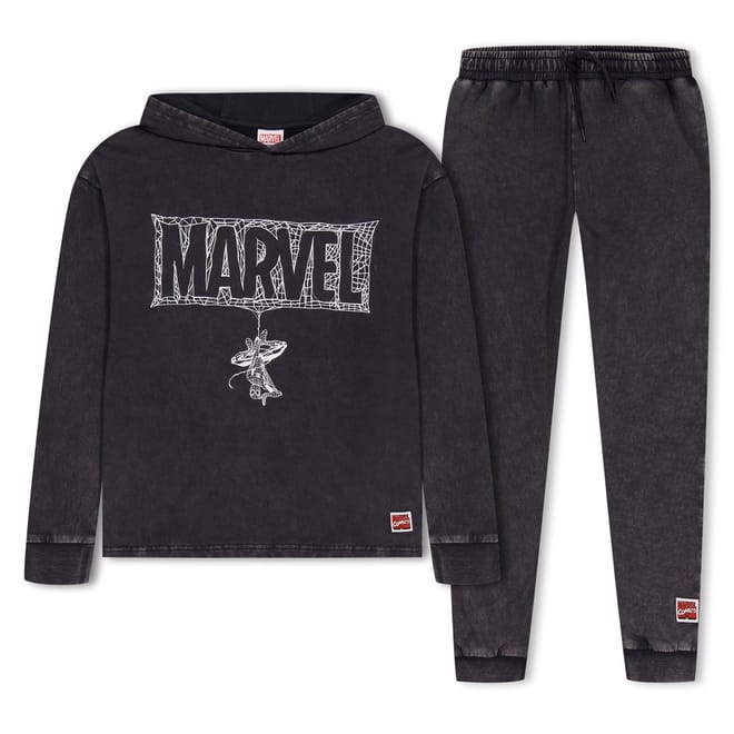Marvel Slogan Hoodie And Jogger Set
