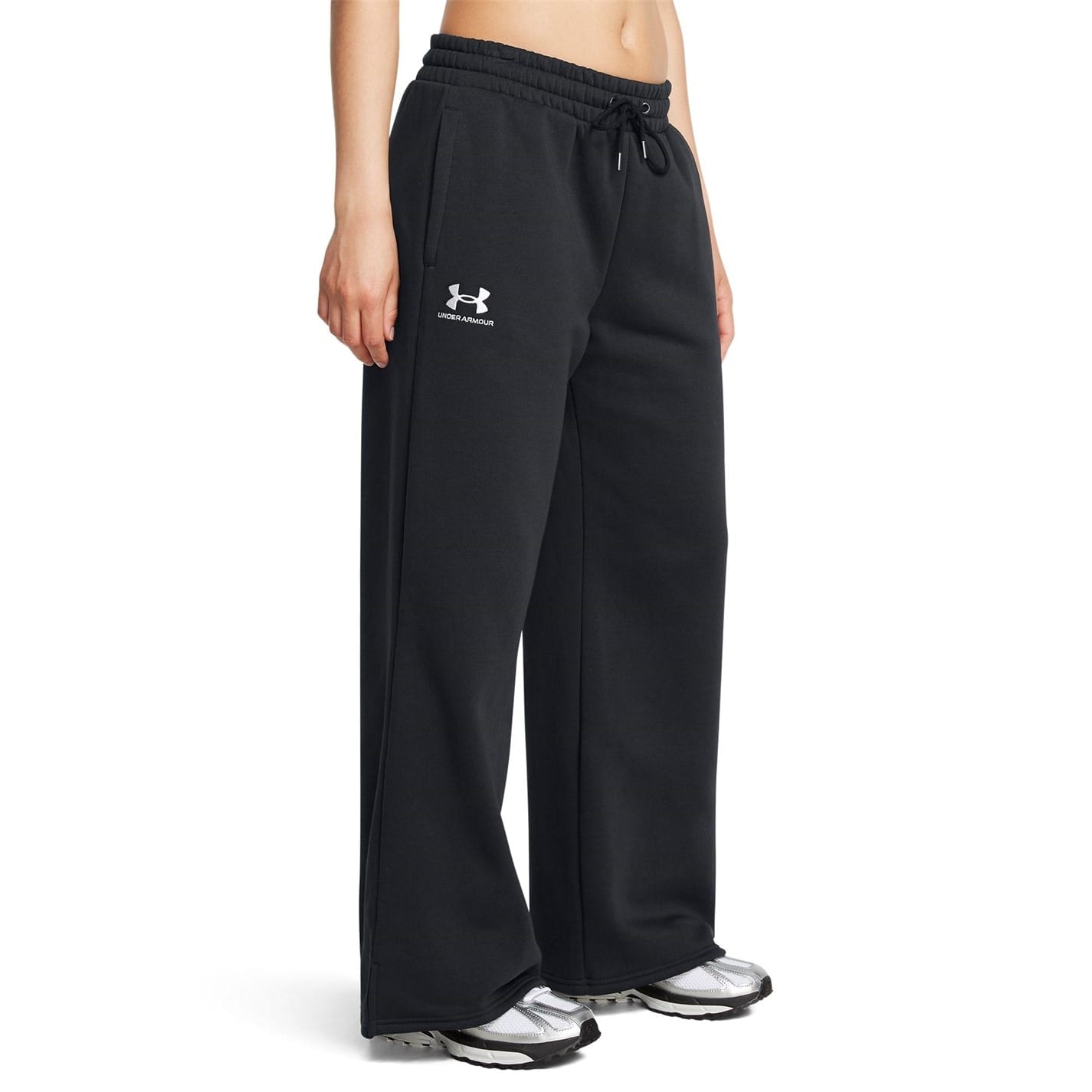 Under Armour Womens Armour Ua Icon Fleece Wide Leg Pant Joggers in Black