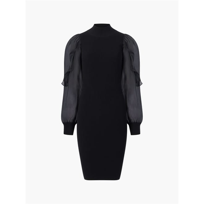 Krista High Neck Knee Length Bodycon Dress