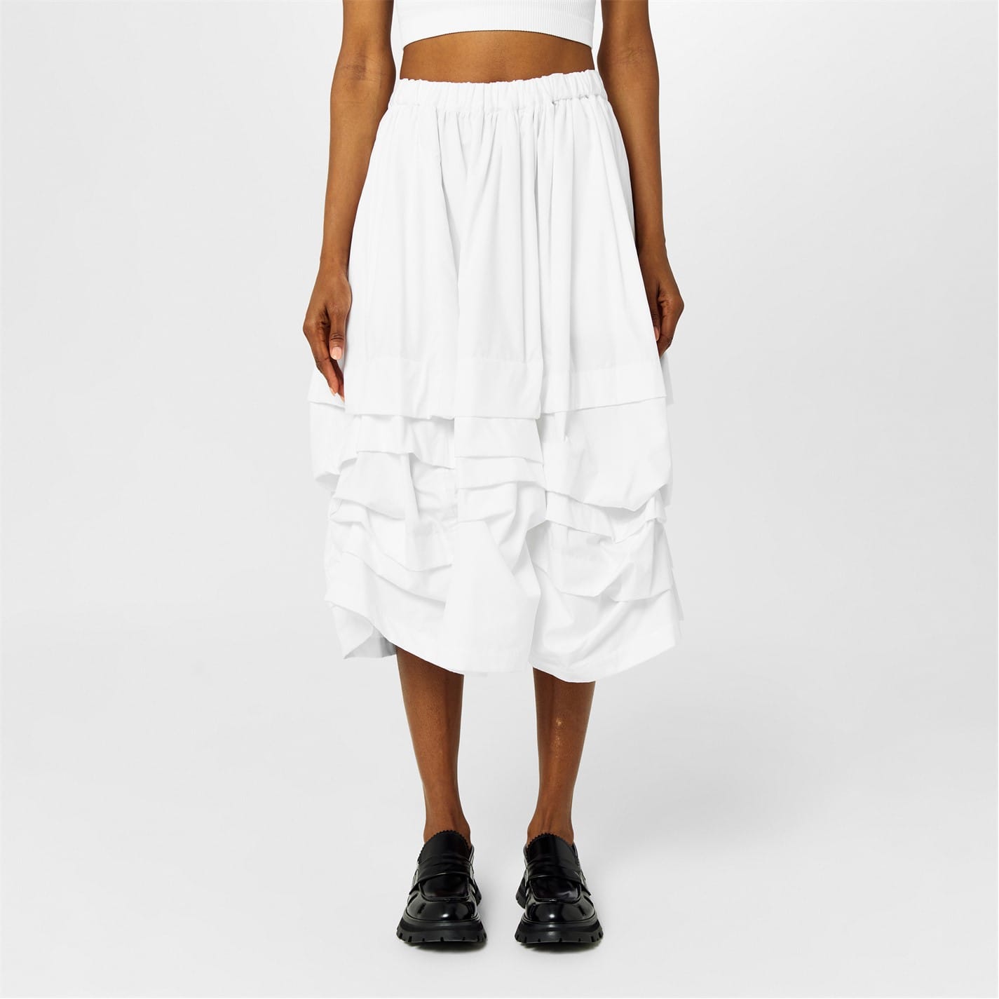 スカート 2008SS COMME DES GARCONS RUFFLE SKIRT Comme des Garçons black pleated skirt with ruffled hearts