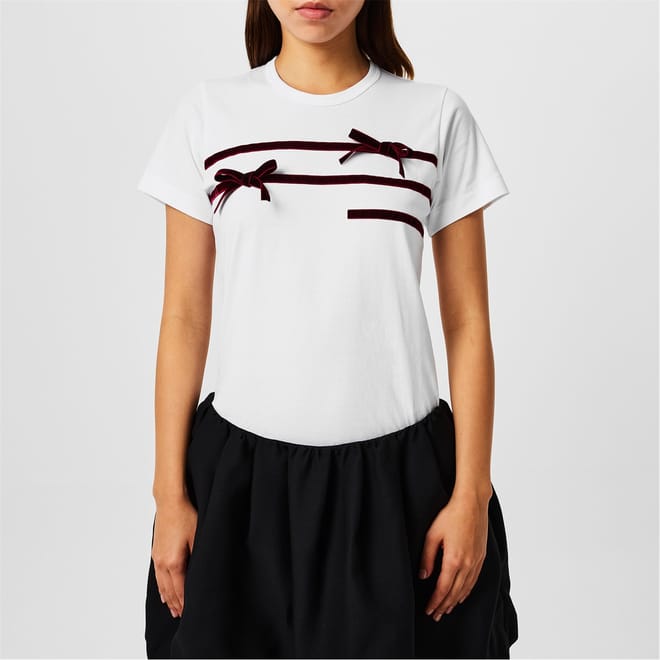 Crew Neck Bow Regular Fit T-Shirt