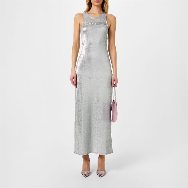 Paco Logo Crew Neck Maxi Slip Dress