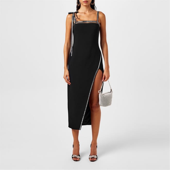 Crys Square Neck Midi Slip Dress