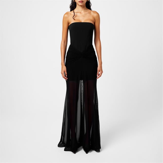 Ruched Strapless Maxi Dress