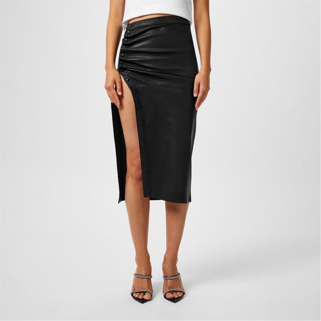 Leather Midi Pencil Skirt