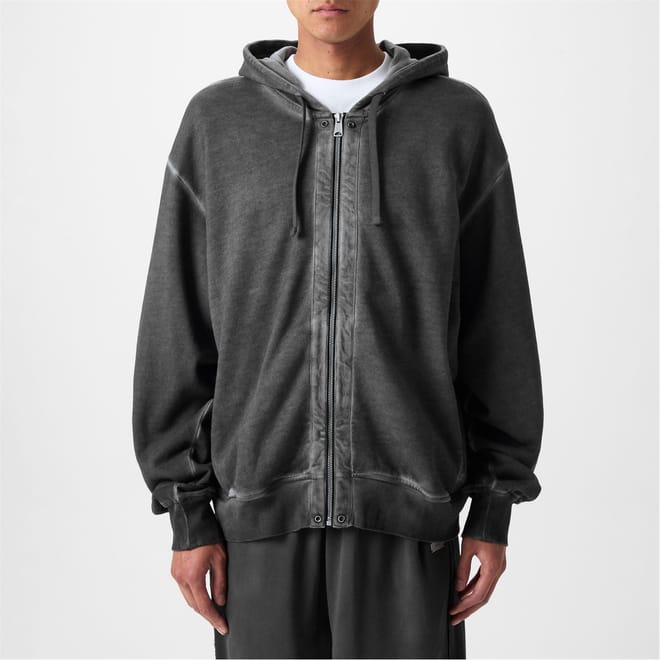 Cold Dye Hooded Sweatshirt Jacket