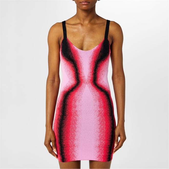 Gradient Pattern Knitted Mini Dress