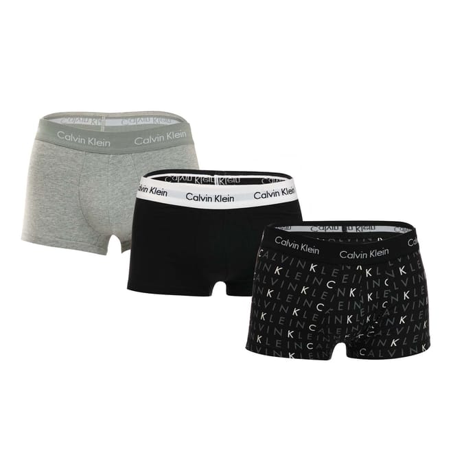 Mens 3 Pack Low Rise Cotton Stretch Trunks