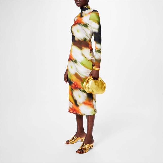 Jessie High Neck Midi Jersey Dress