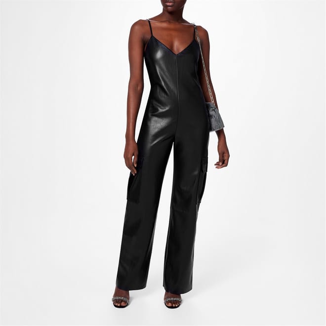 Remy Faux Leather Cat Jumpsuit