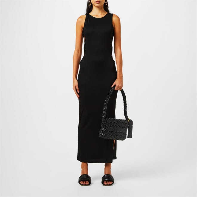 Oblix Twist Halter Neck Midi Slip Dress