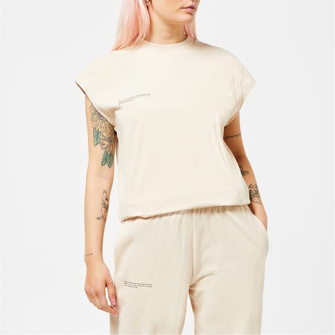 Organic Cotton Cropped Shoulder T-Shirt With Pprmint tm