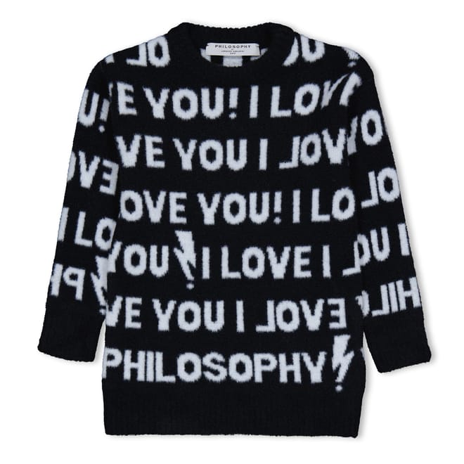 Lettering Crew Neck Long Sleeve Sweater