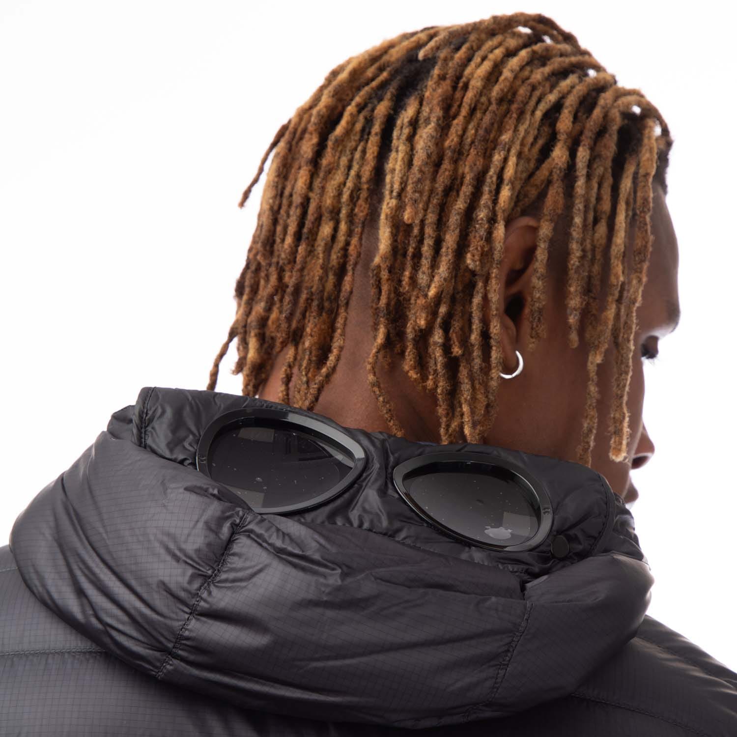 Navy C.P. Company D.D. Shell Goggle Down Jacket - Get The Label