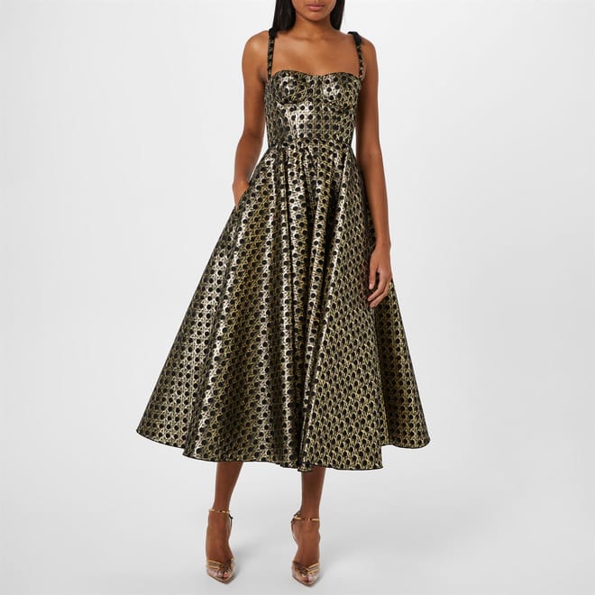 Bow Sweetheart Neck Midi A-Line Dress