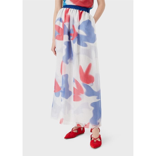 Maxi Floral Patterned A-Line Skirt