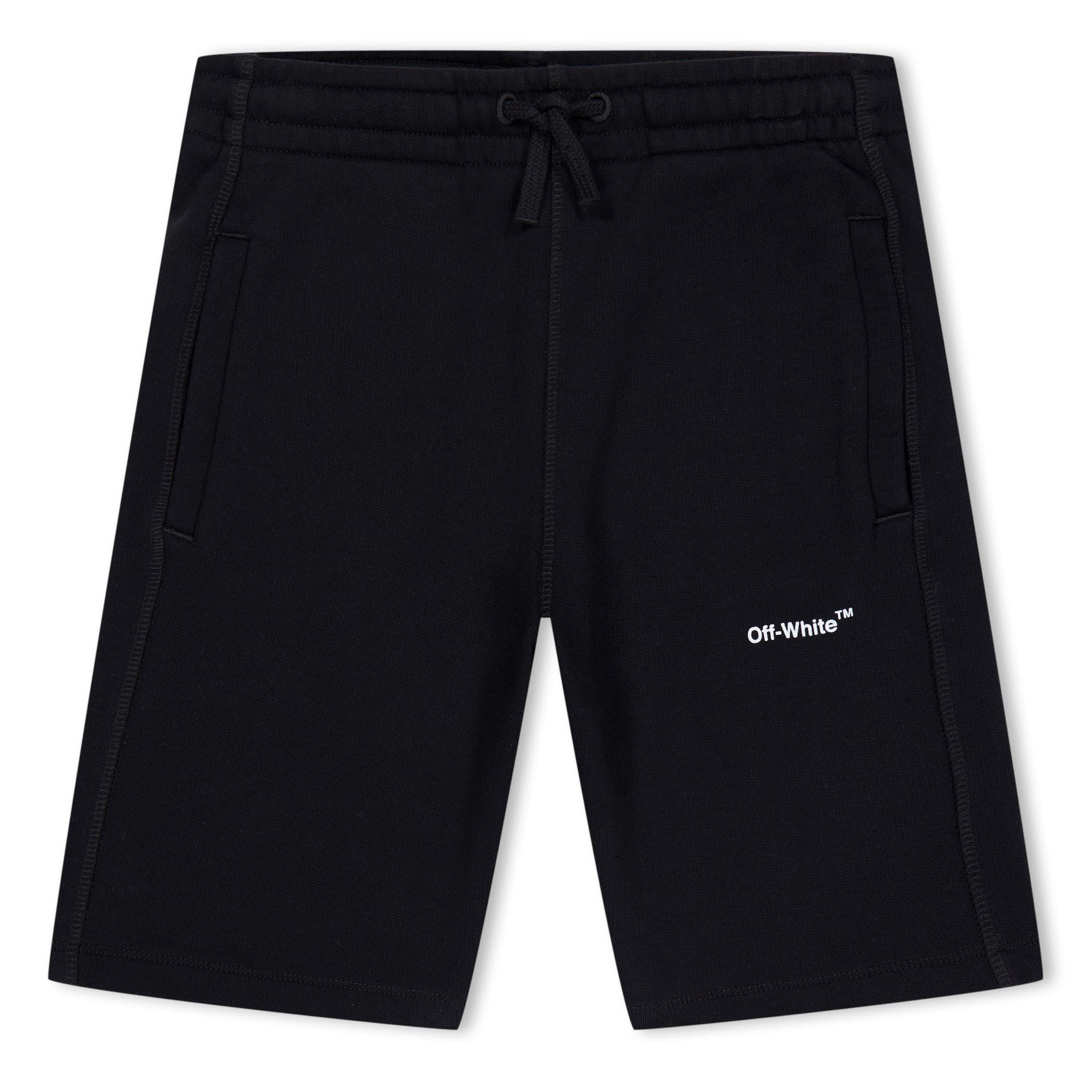 Black White Off White Juniors Helvetica Sweat Shorts Get The Label