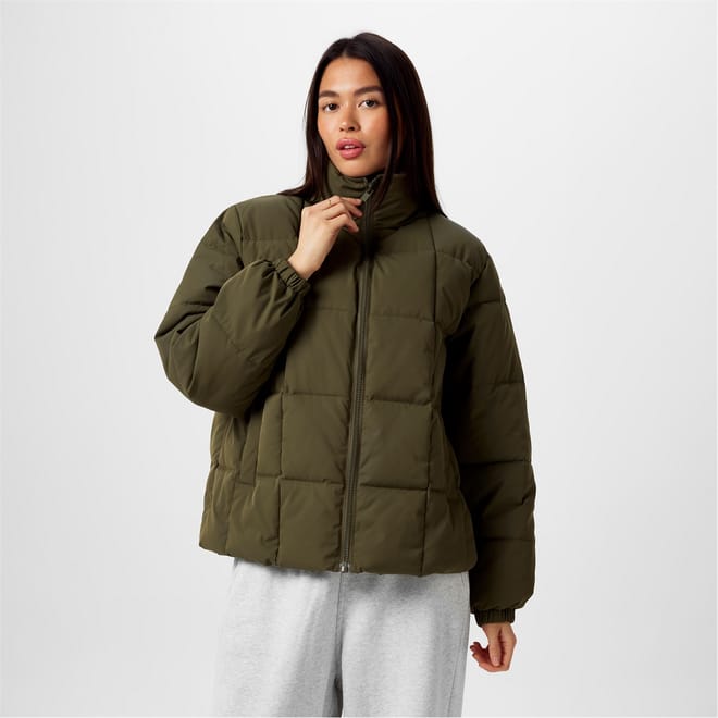 Boxy Fit High Neck Short Puffer Jacket