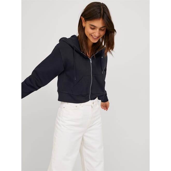 Abbie Hooded Ribbed Cuff Sweat Jacket
