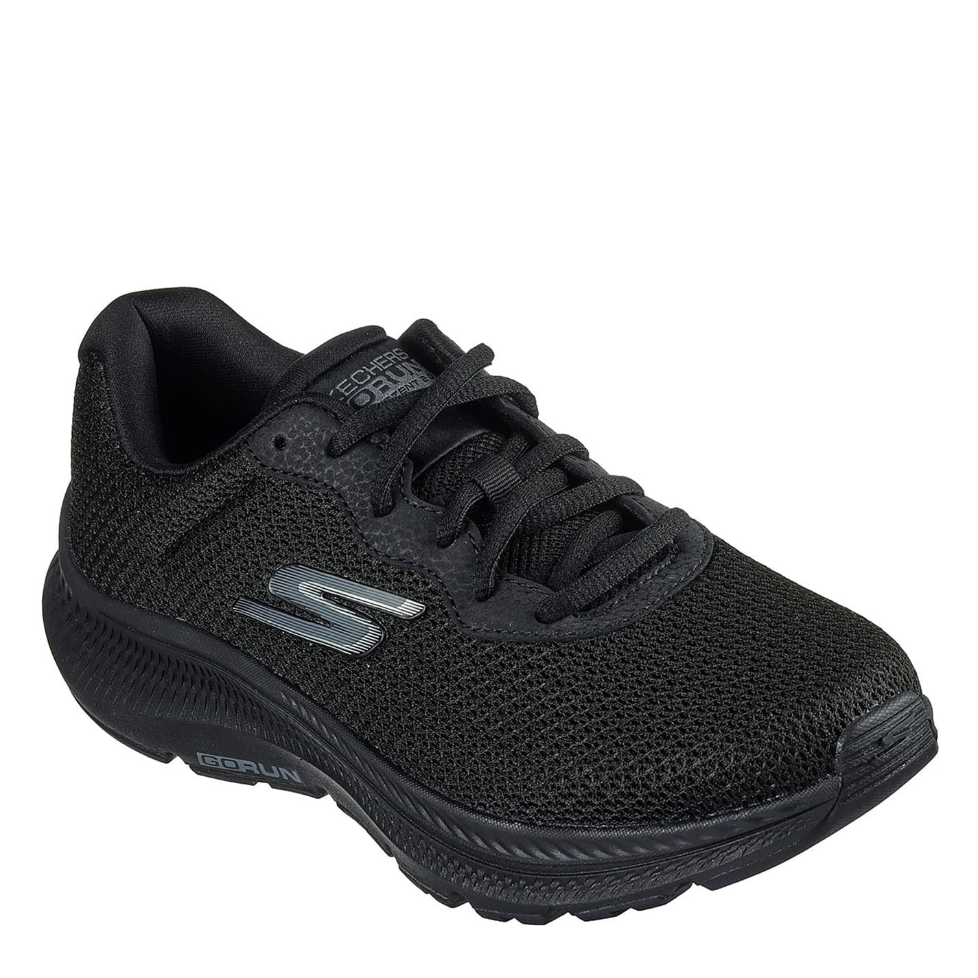 Black Skechers Womens Athletic Mesh Lace Up Road Running Shoes Get The Label