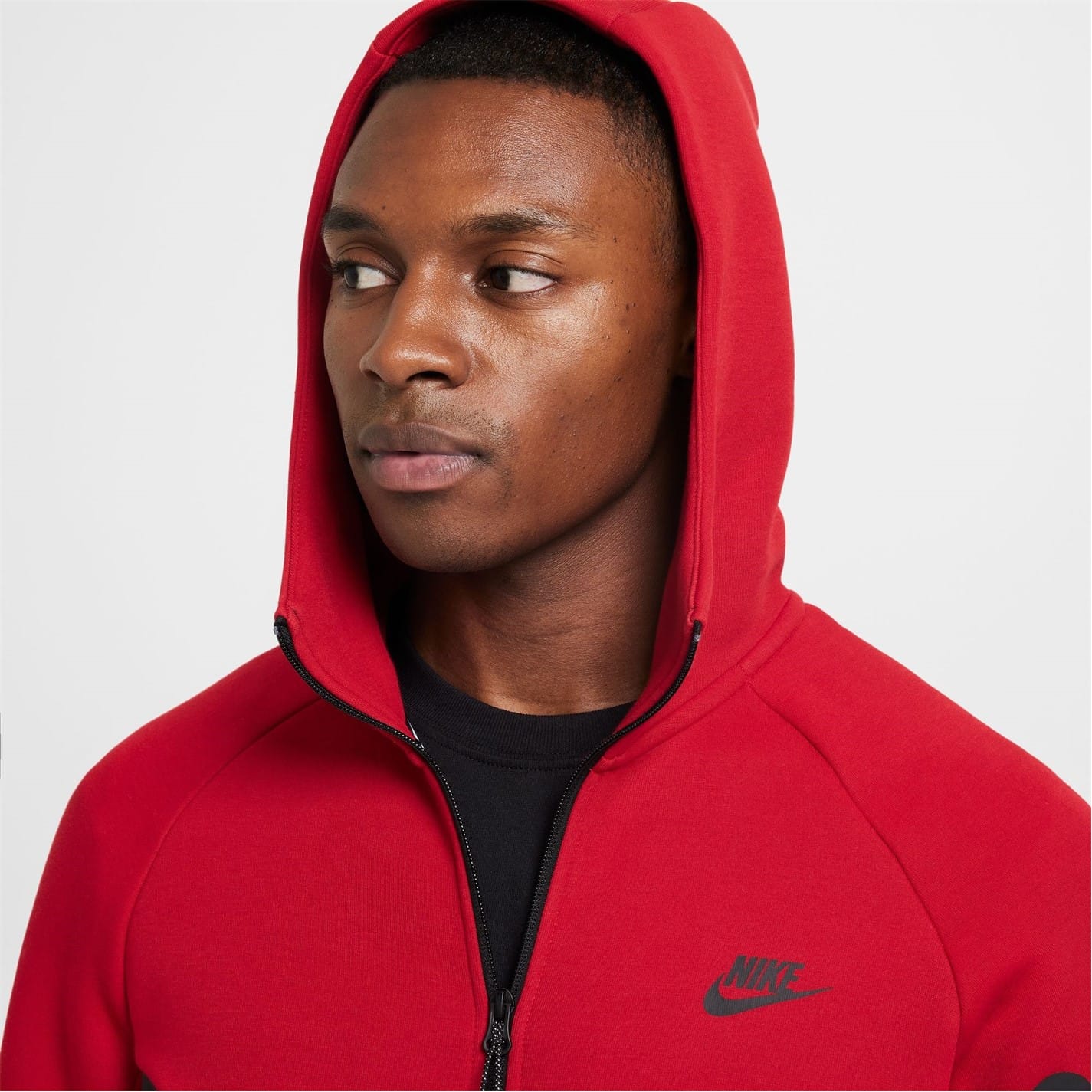 Nike men NSW Tech popular Fleece Hoodie in Red Size Large(L)