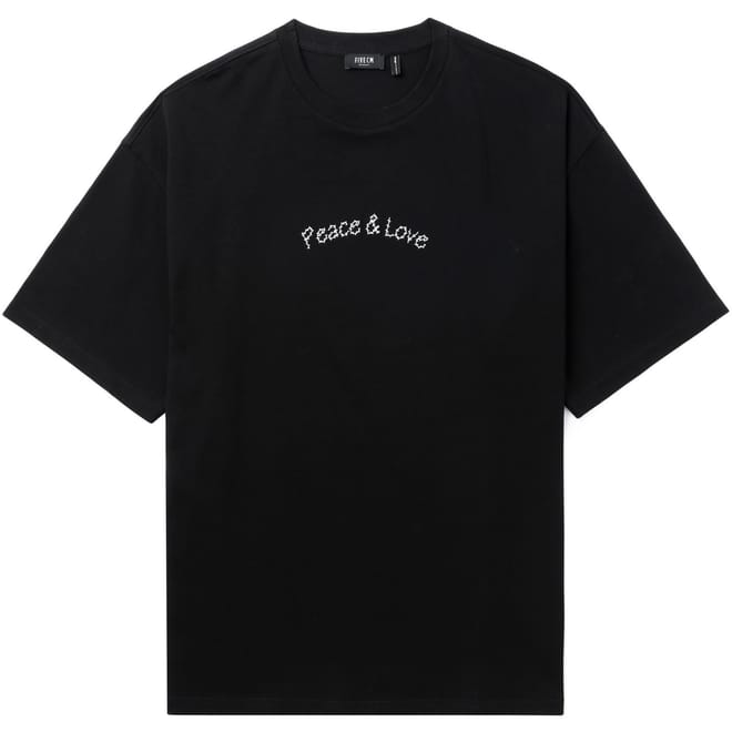 Wire Peace Lettering Regular Fit T-Shirt