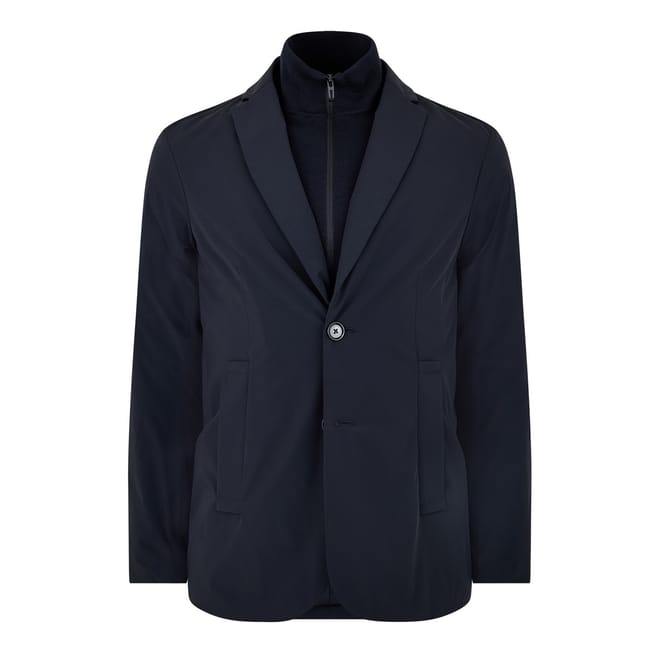 Solid Patterned Notch Collared Blazer