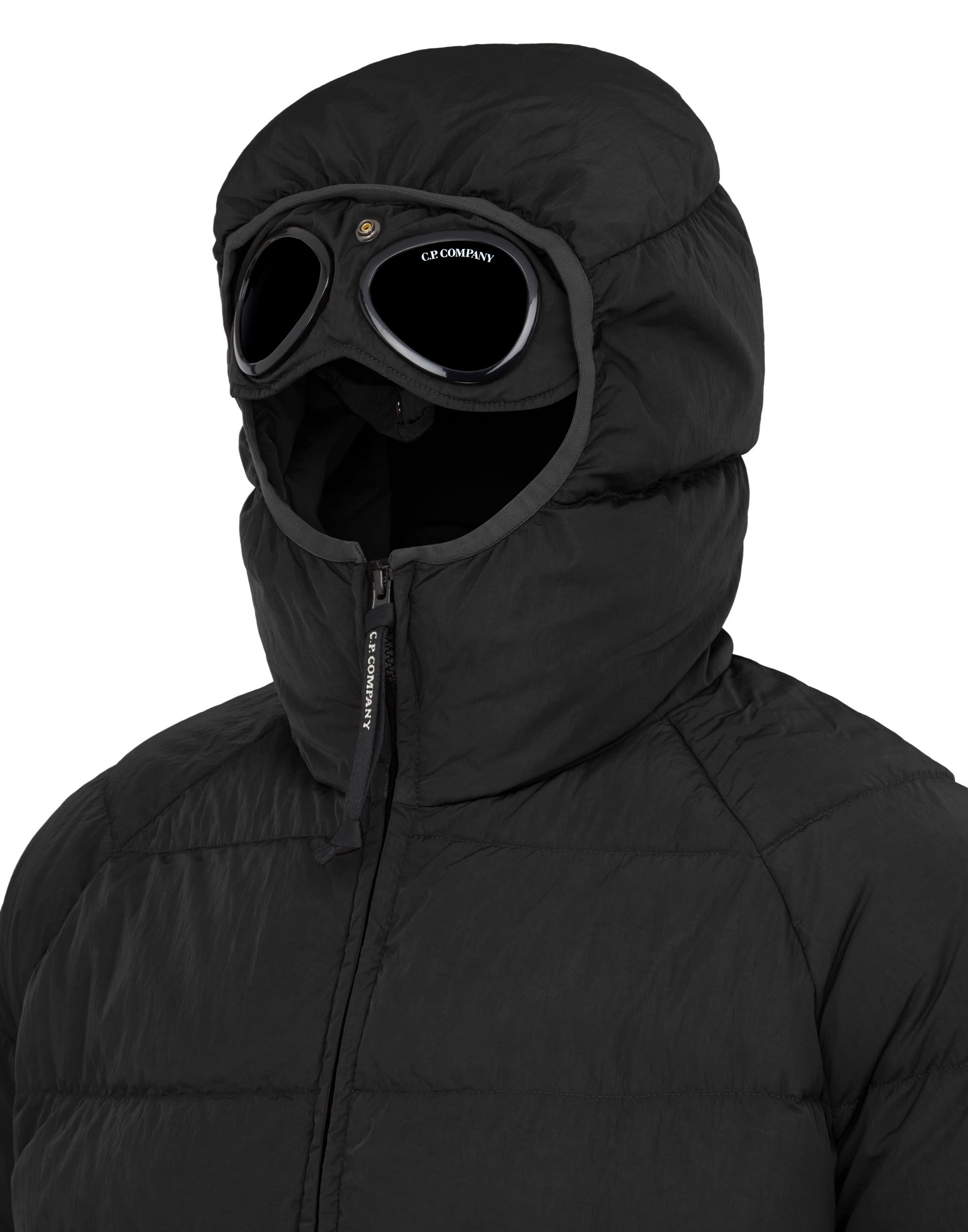 Black C.P. Company Eco Chrome-R Goggle Down Jacket - Get The