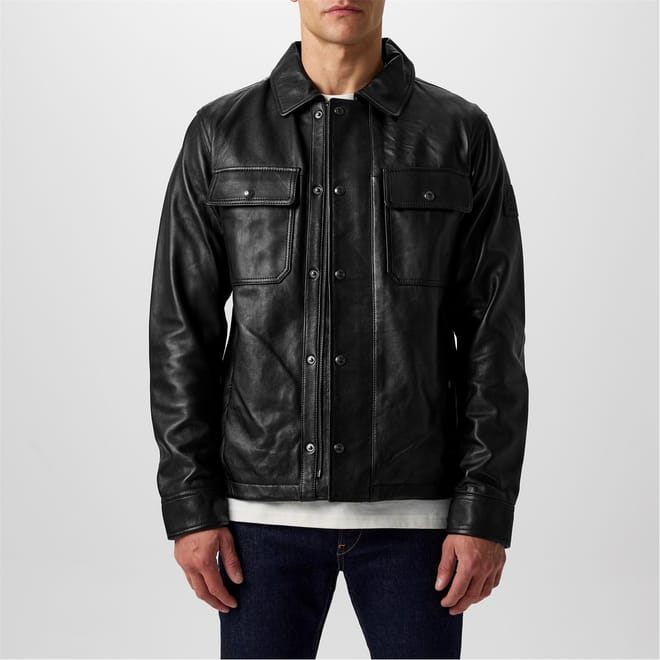 Quarry Regular Fit Leather Jacket