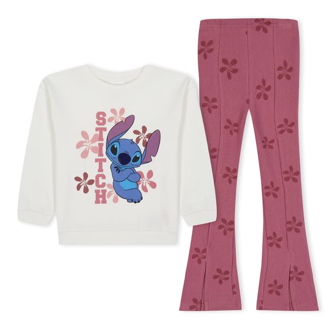Lilo  And  Stitch Sweat And Rib Flare Trouser Set