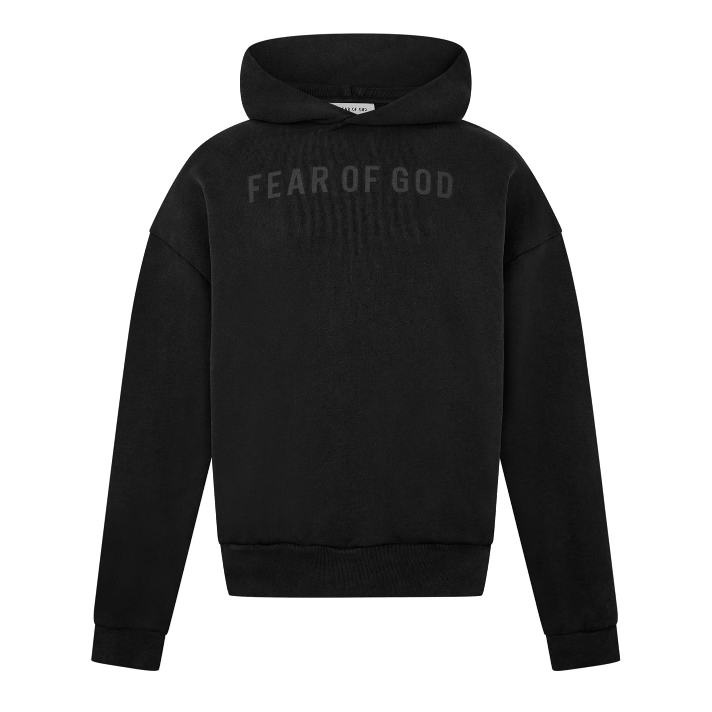 Black Fear Of God Logo Over The Head Hoodie - Get The Label