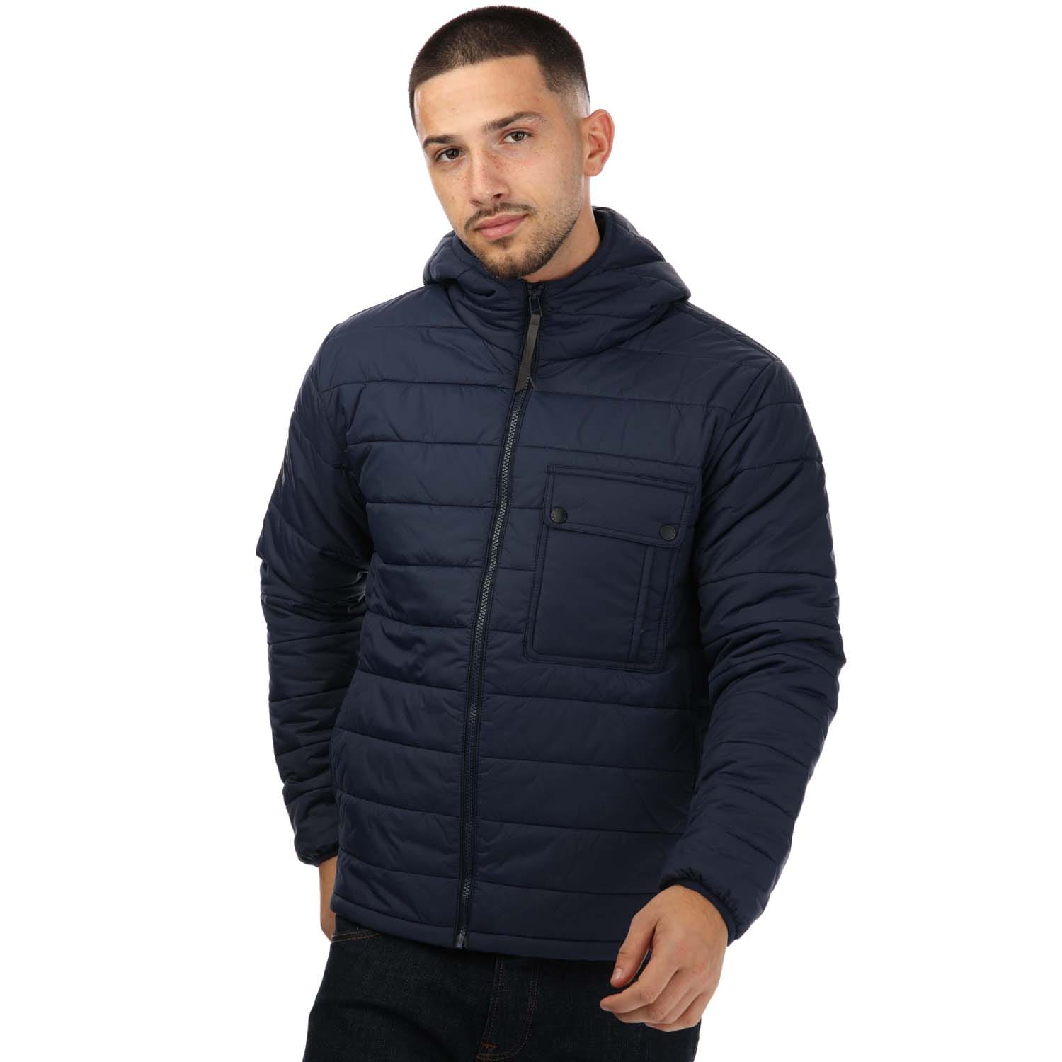 Navy Pretty Green Pretty Green Donlan Quilted Nylon Jacket Get The Label