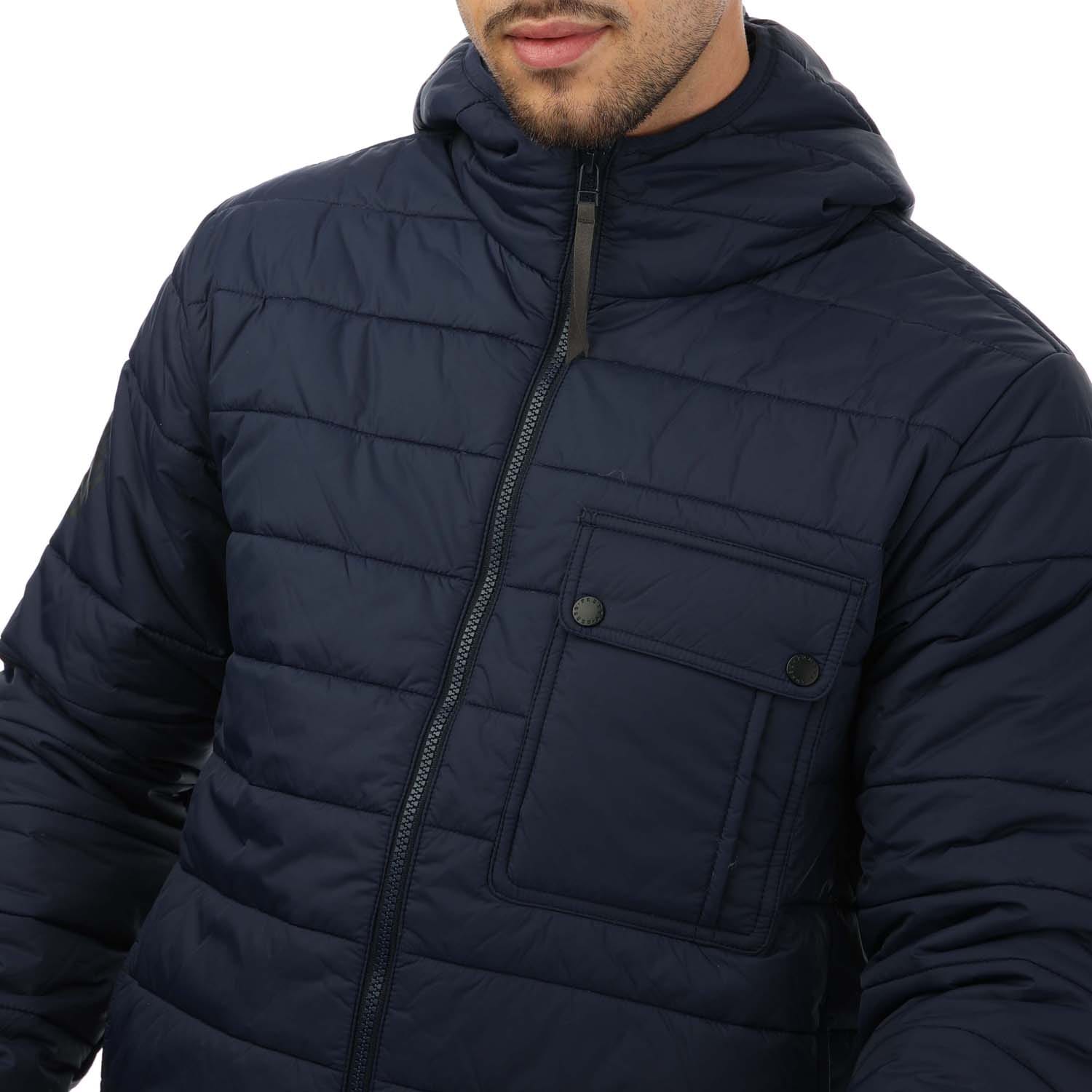 Pretty Green Pretty Green Donlan Quilted Nylon Jacket in Navy