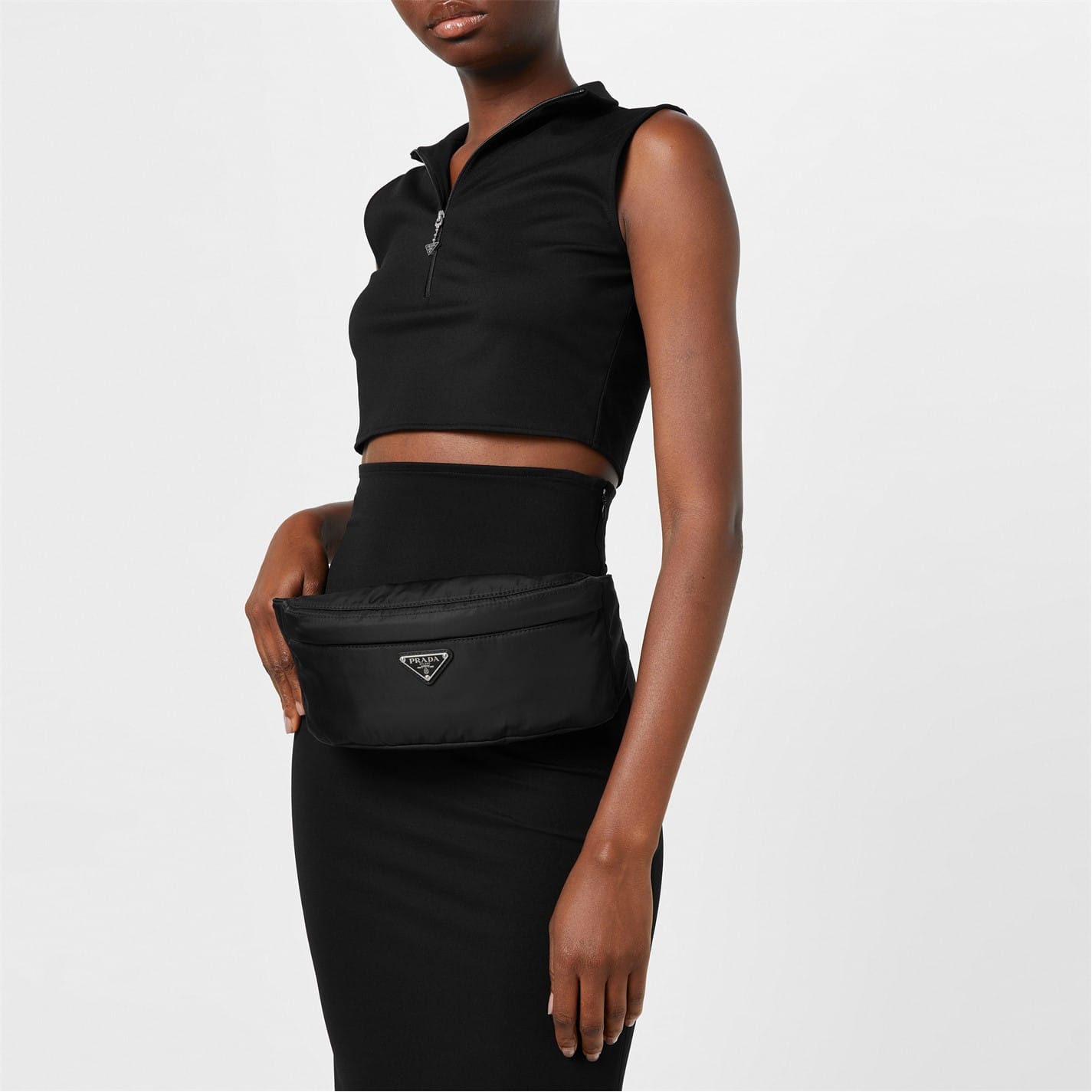 Prada Re Nylon Belt Bag in Black