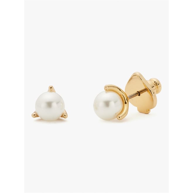 Pearl Trio Prong Stud Earrings