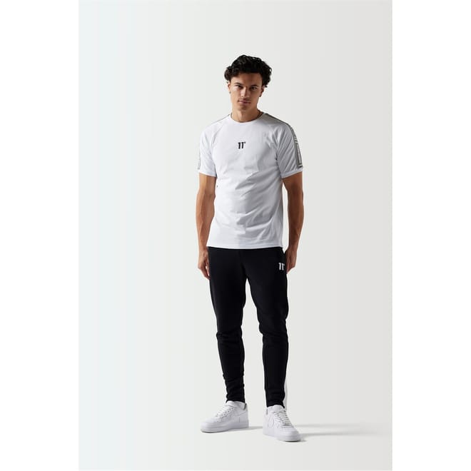 Colour Block Slim Fit Joggers   Black   White