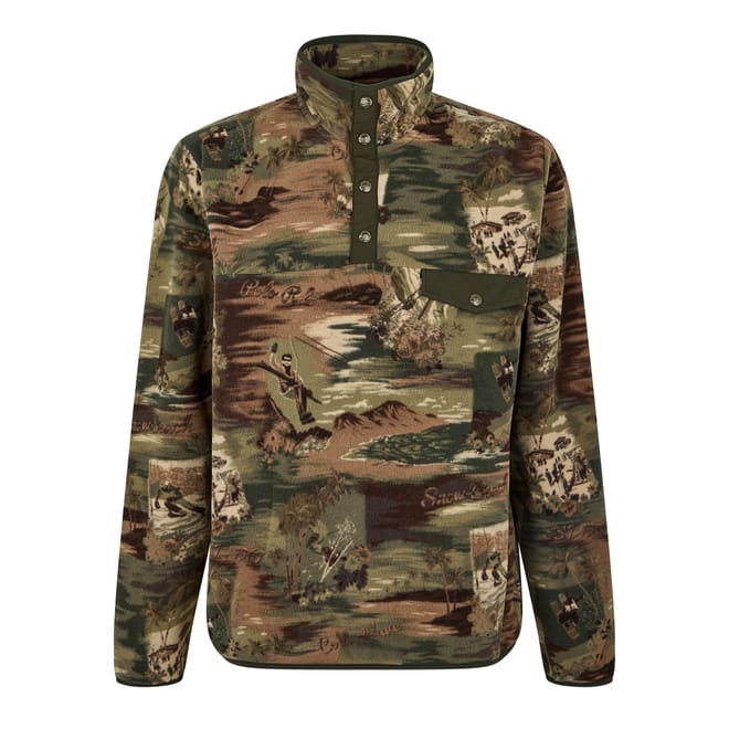 Camo Ski Mock Neck Fleece Jacket