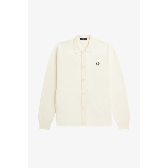 Button Through Knitted Polo Shirt