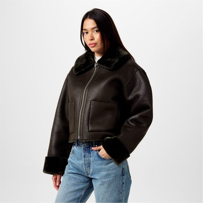 Reverse Shearling Bomber Jacket