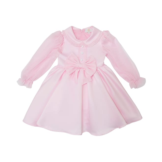Caram Satin Collared Neck Knee Length Skater Dress