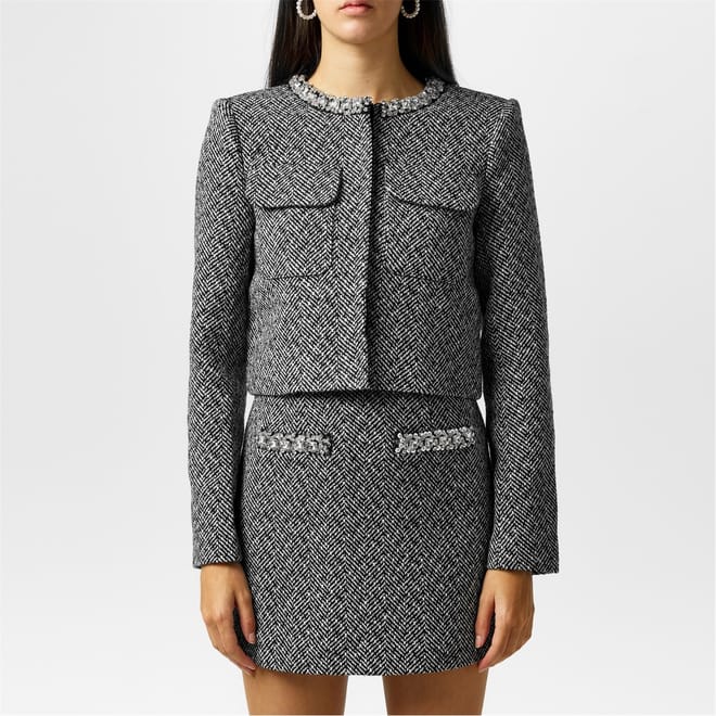 Self Herngbn Emb Blazer
