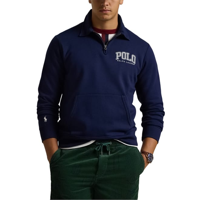 Polo Logo Zip Neck Sweatshirt