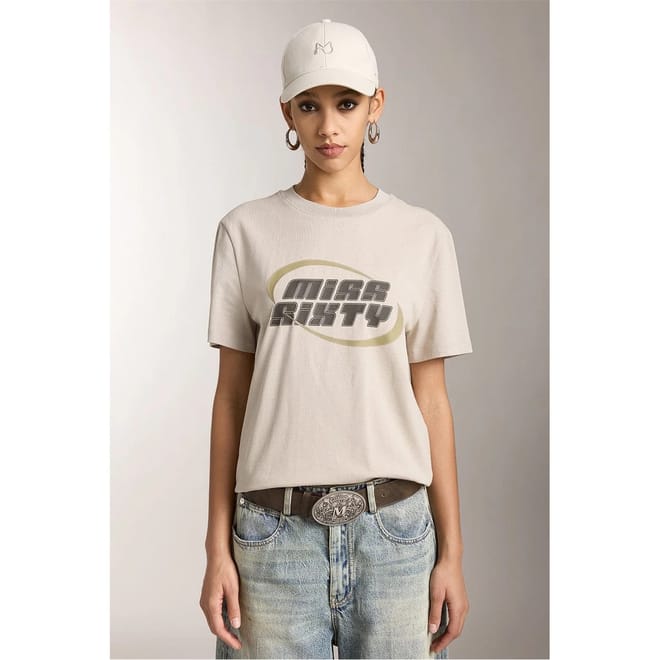 Circled Lettering Crew Neck T-Shirt