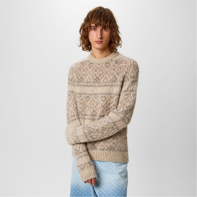 Tonal Jacquard Crew Sweater